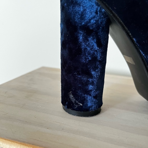 Blue Velvet Over the Ankle Booties - Picture 8 of 8